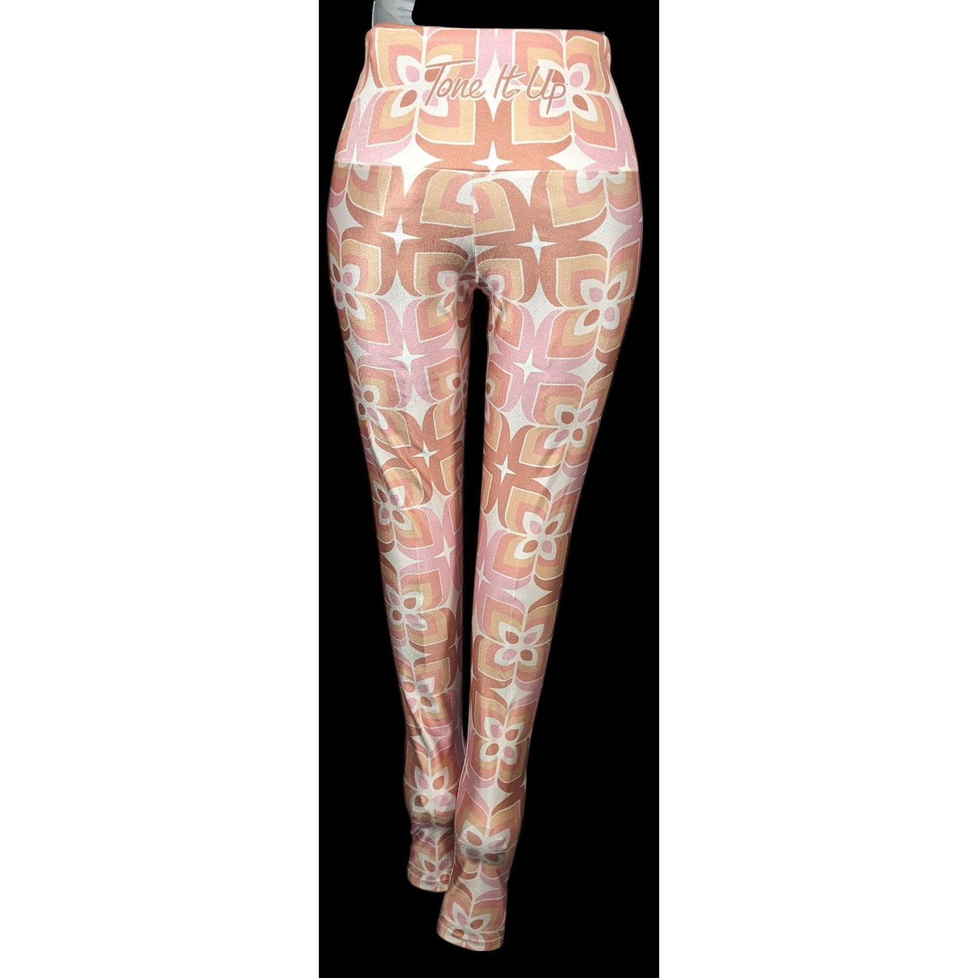 Other Goldsheep Retro Printed Pink And Orange Leggings Size 24" / US 00 / IT 34 - 2 Thumbnail