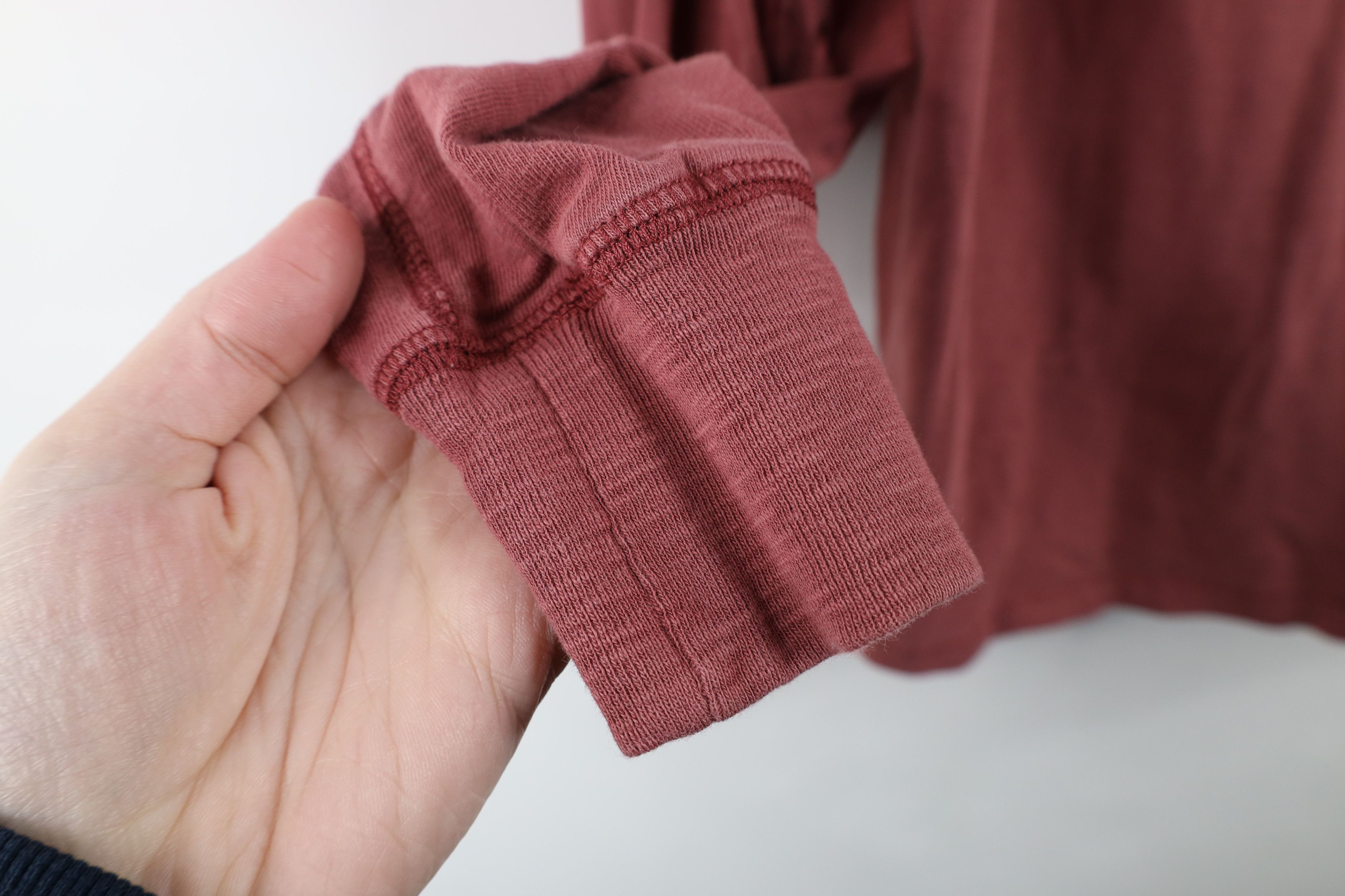 J.Crew × Vintage J Crew Dye Stonewash Knit Long Sleeve Henley T-Shirt Red Size US M / EU 48-50 / 2 - 6 Thumbnail