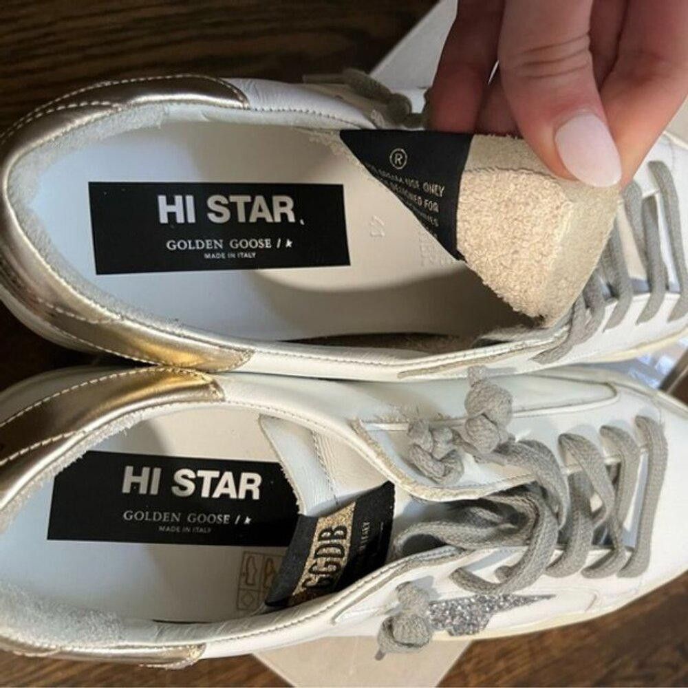 Golden Goose NWT Golden Goose High Star Sneakers in Silver Glitter Size US 11 / IT 41 - 4 Thumbnail