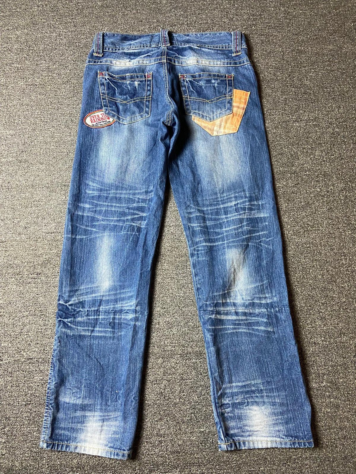 Japanese Brand Distressed Denim Jeans with Patches (122)