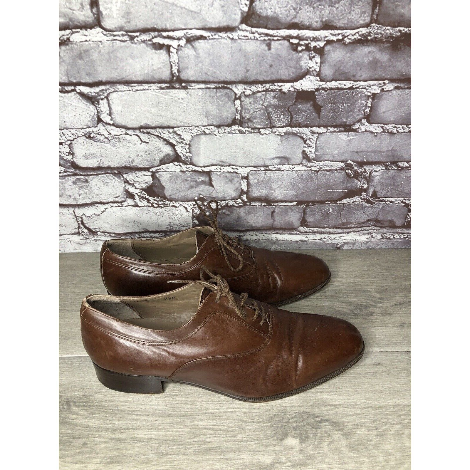 Other Ennesi Gold VTG Brown Leather Derby Lace Up Dress Shoes Men Size US 9.5 / EU 42-43 - 16 Thumbnail