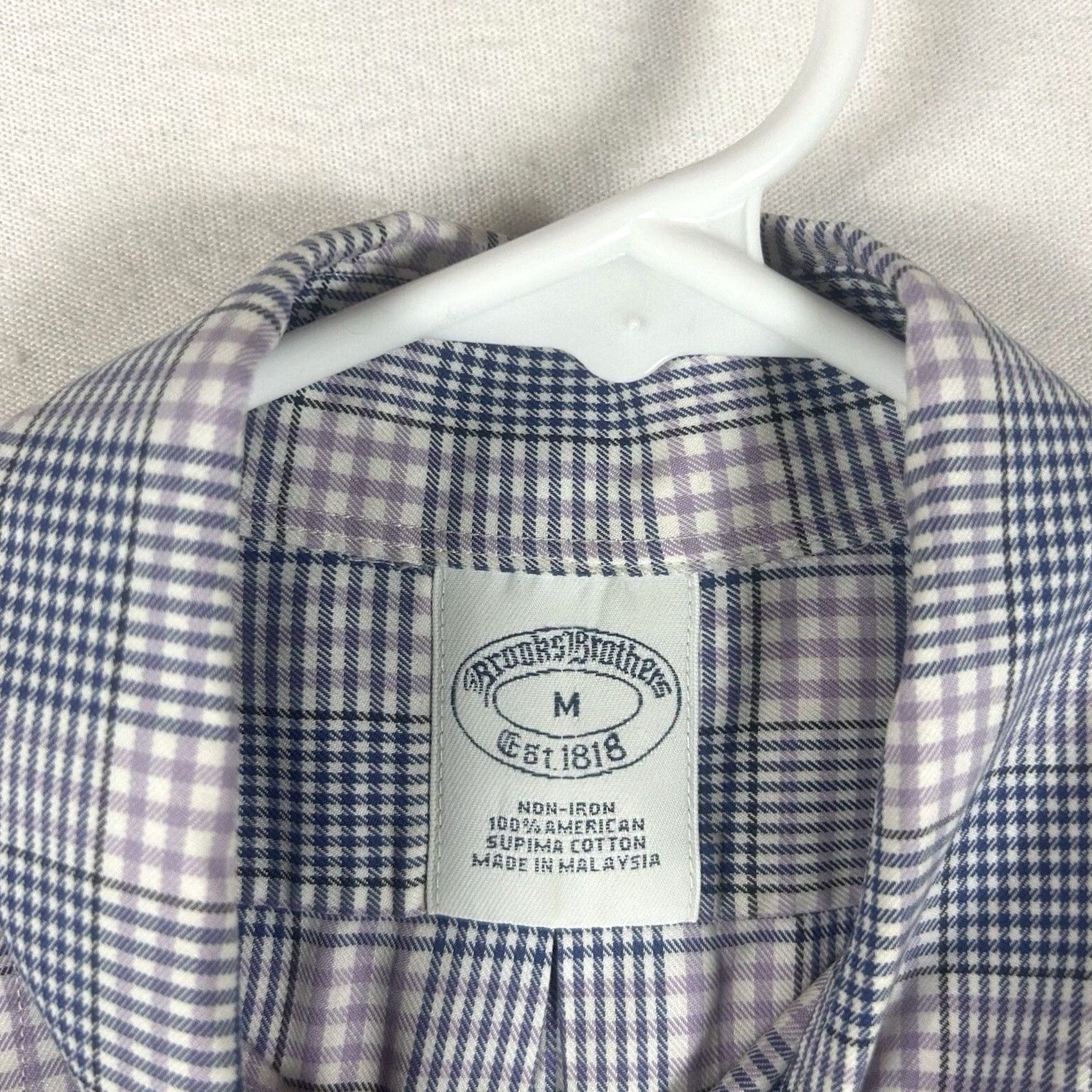 Brooks Brothers Brooks Brothers Button-Up Shirt Mens M Non-Iron Blue Purple Long Sleeve Shirt Button-Front 100% Cotton Plaid Classic Preppy Designer American Casual Size US M / EU 48-50 / 2 - 4 Thumbnail