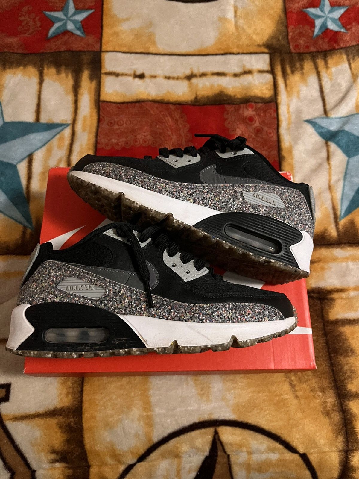 image of Nike Air Max 90 Shoes in Black, Women's (Size 4)