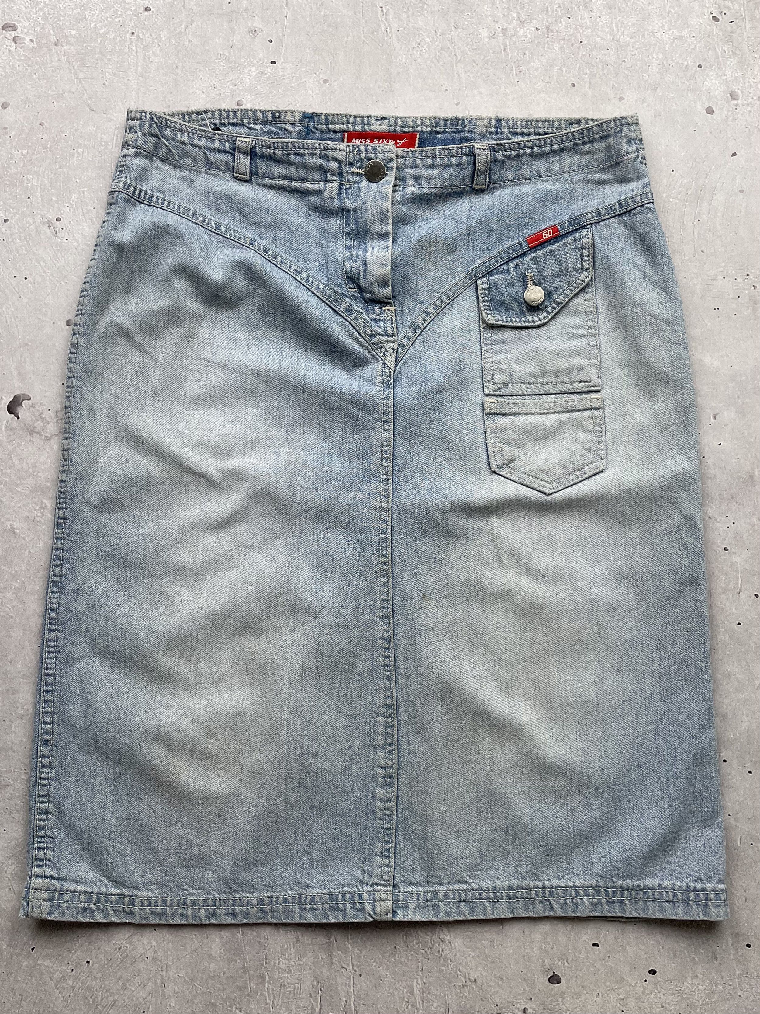 Miss Sixty × Vintage Miss Sixty Vintage Sun Faded Jeans Midi Skirt Size 30" / US 8 / IT 44 - 1 Thumbnail