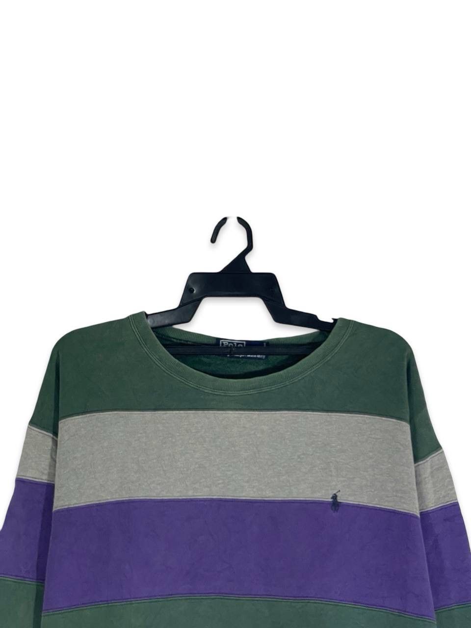 Polo Ralph Lauren Vintage 90s polo small pony stripe rugby sweatshirt jumper L Size US L / EU 52-54 / 3 - 2 Thumbnail