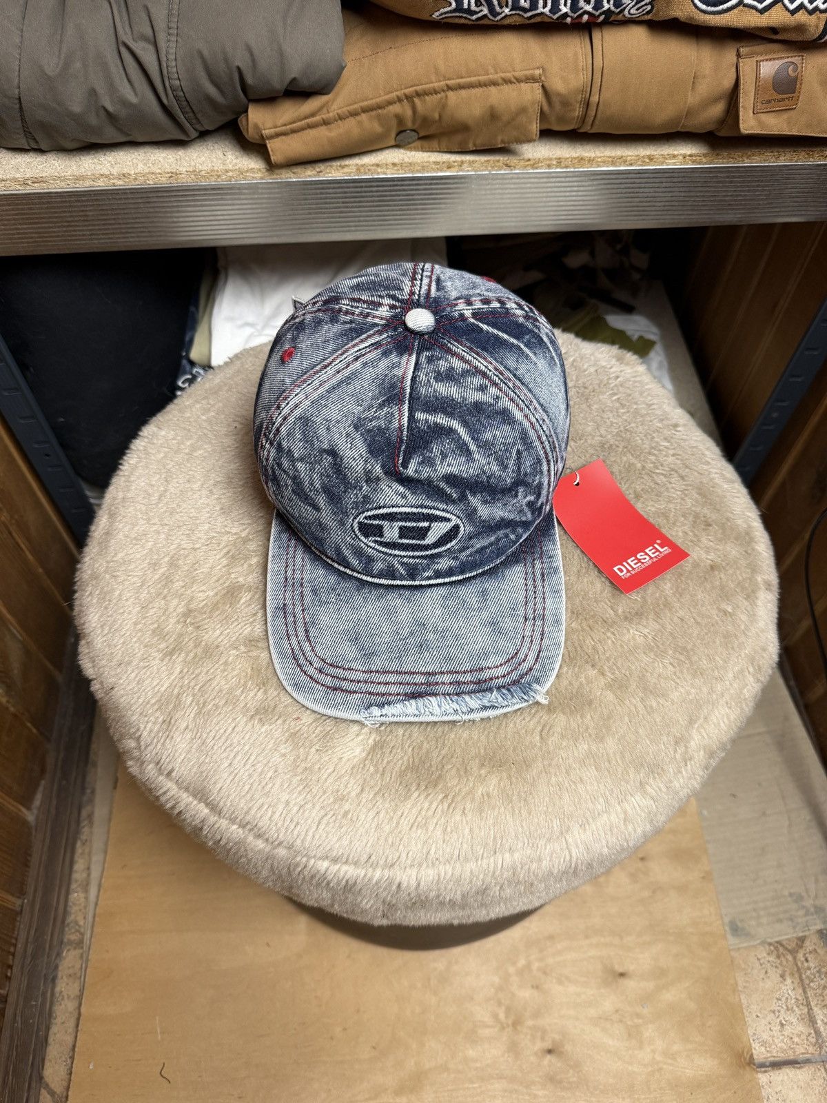 Diesel Avant Garde Diesel D Logo Distressed Washed Denim Cap Size ONE SIZE - 2 Thumbnail