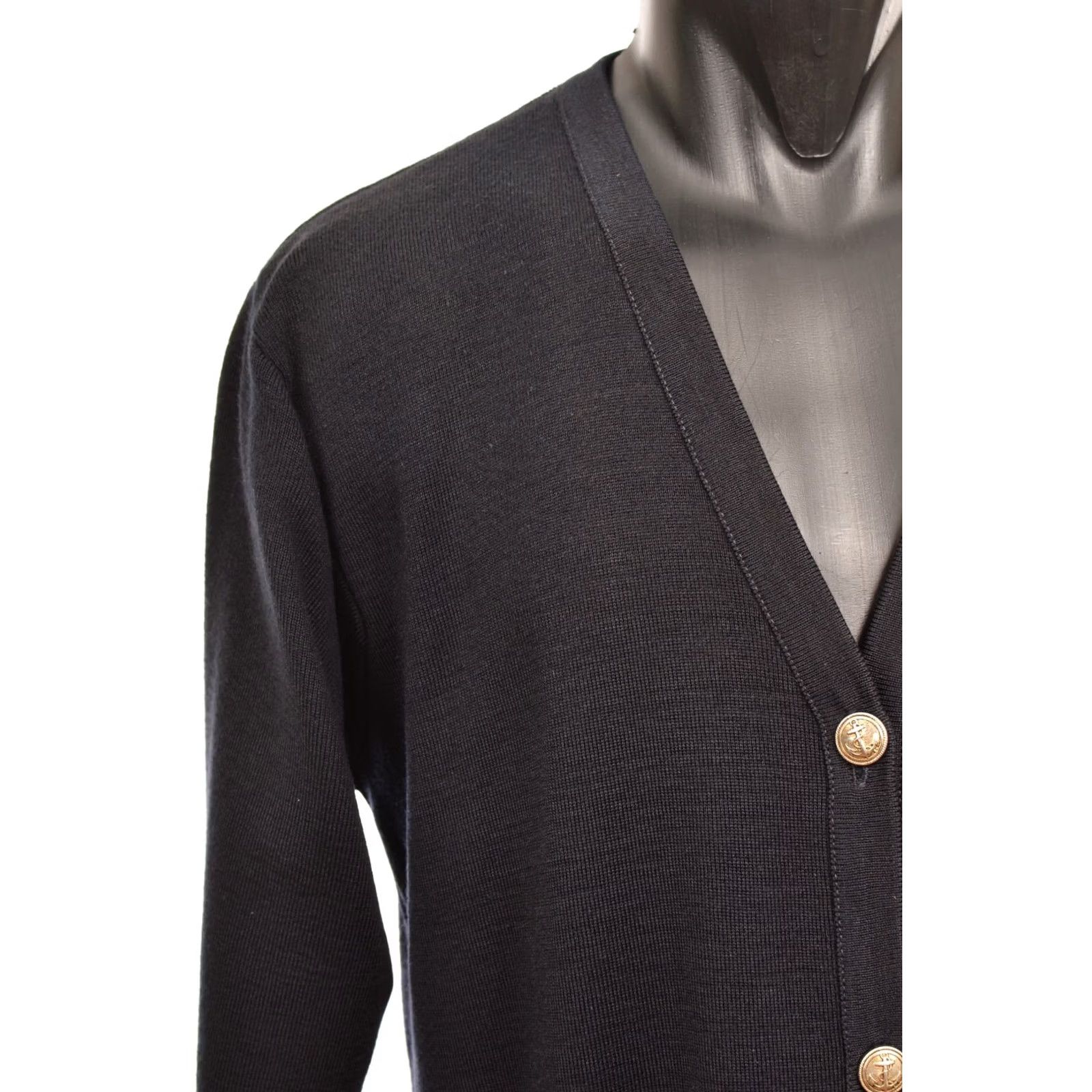 Vintage DDP Unisex Royal Mer Bretagne Wool Acrylic Blend Cardigan Sweater L Mens Womens Black Size L / US 10 / IT 46 - 3 Thumbnail