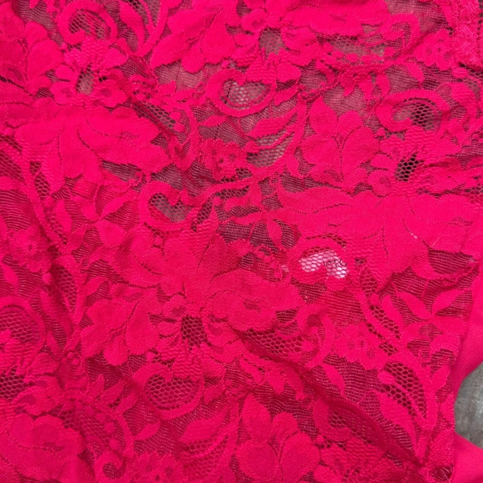 Other Victorias Secret Red Lace Ruffle Teddy Bodysuit Small Size ONE SIZE - 2 Thumbnail