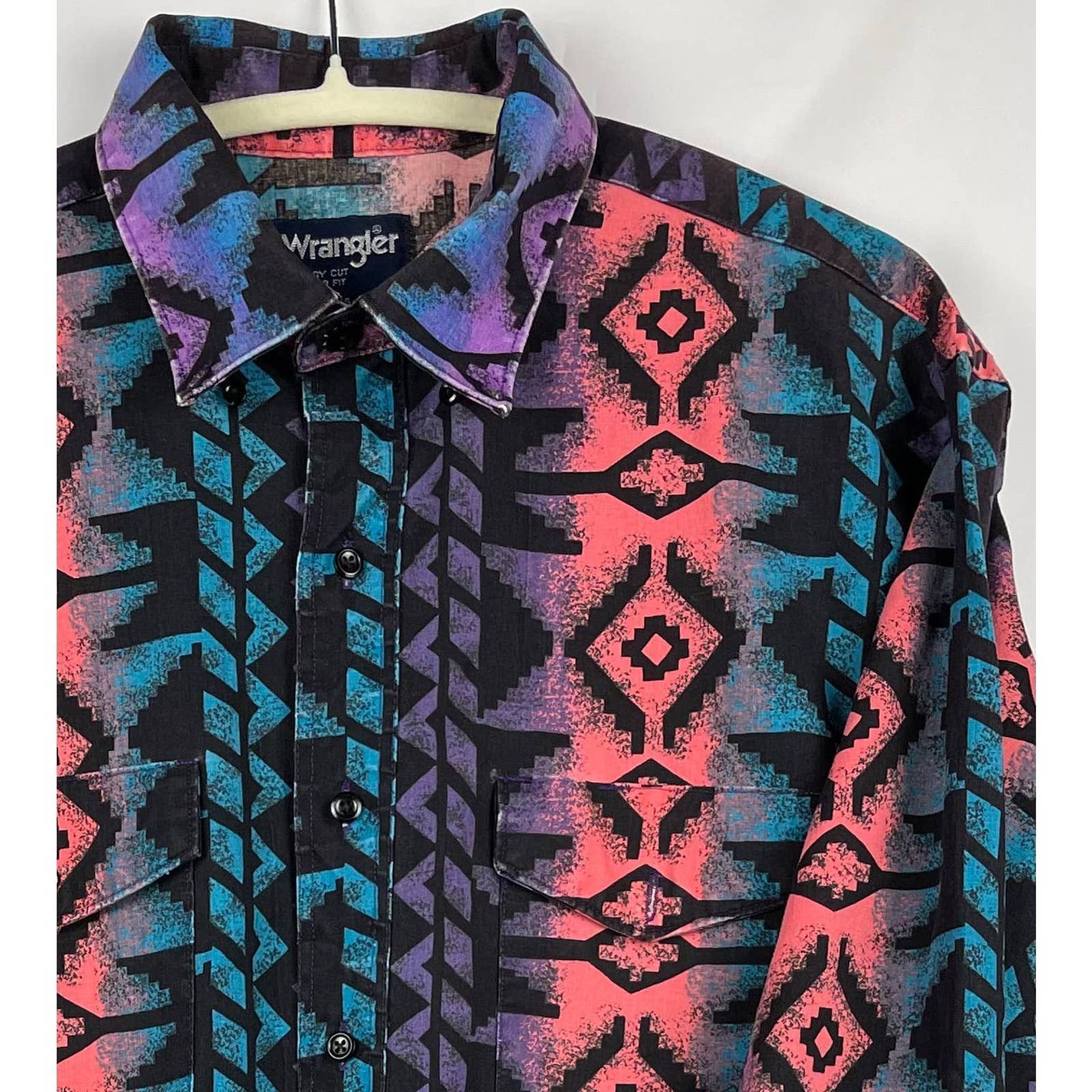 Vintage × Wrangler Western Patterned Button Up | Grailed