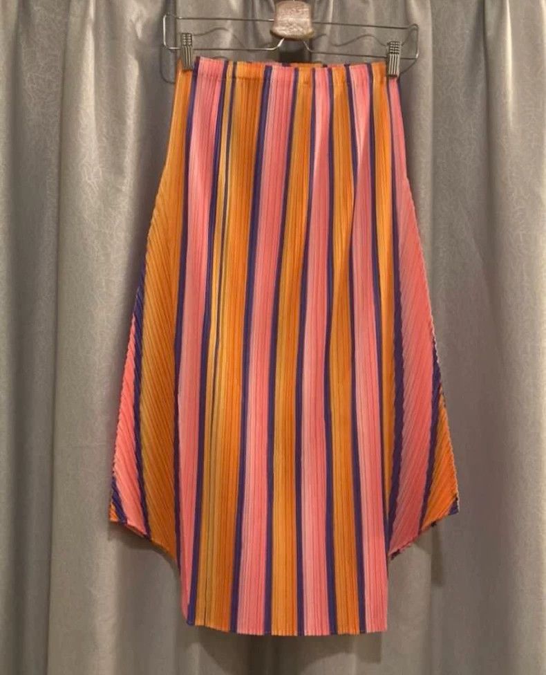 Issey Miyake Issey Miyake size:3 Rainbow striped skirt Size 42" / US 20 - 2 Thumbnail