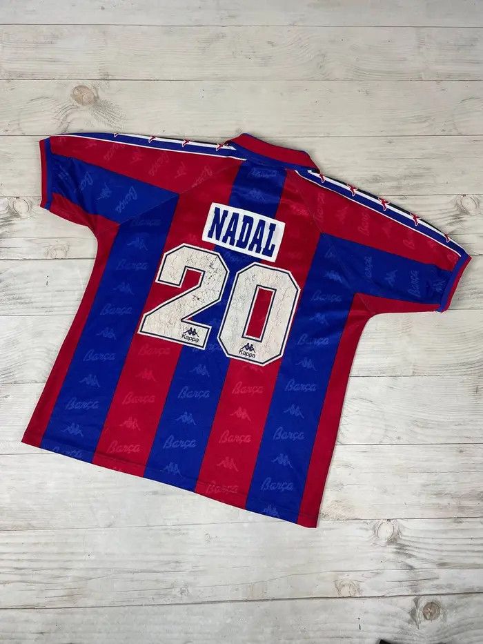 Kappa Vintage Barcelona 1995 1997 Nadal #20 Home Shirt Jersey Size US S / EU 44-46 / 1 - 2 Thumbnail