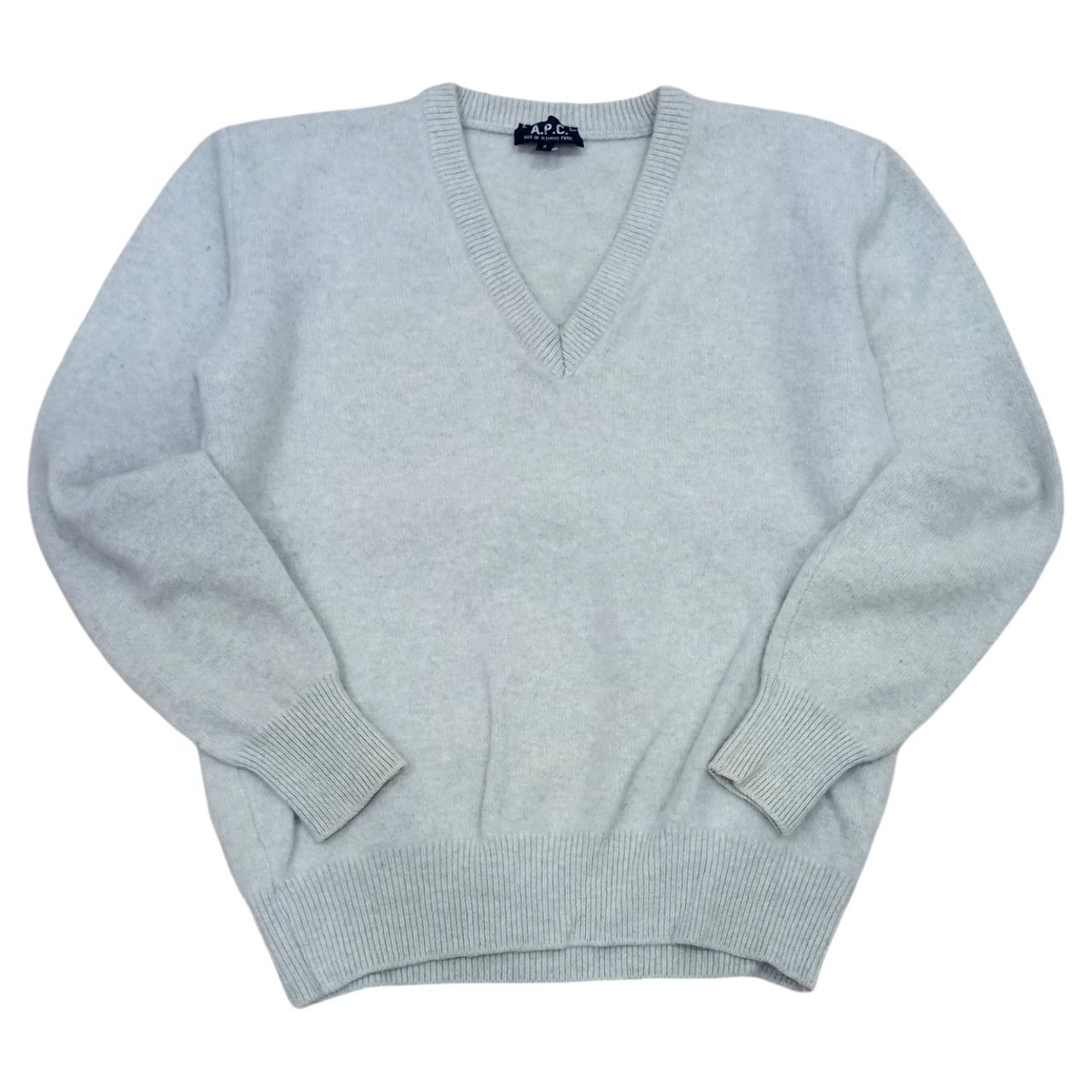 A.P.C. × Designer A.P.C. Made in Italy Wool V-Neck Sweater Size L / US 10 / IT 46 - 1 Thumbnail