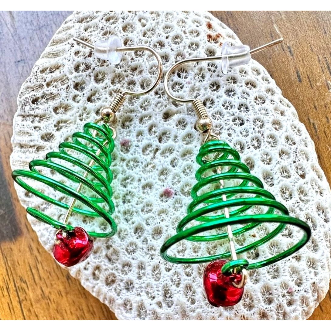 Handmade Christmas Tree Earrings Jingle Bells New Dangle Hooks Size ONE SIZE - 5 Thumbnail