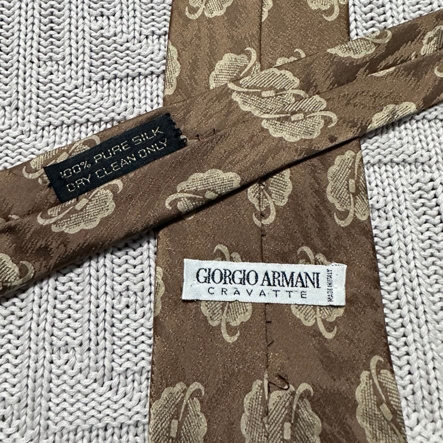 Giorgio Armani Vintage Giorgio Armani bronze gold floral geometric silk tie Size ONE SIZE - 3 Thumbnail