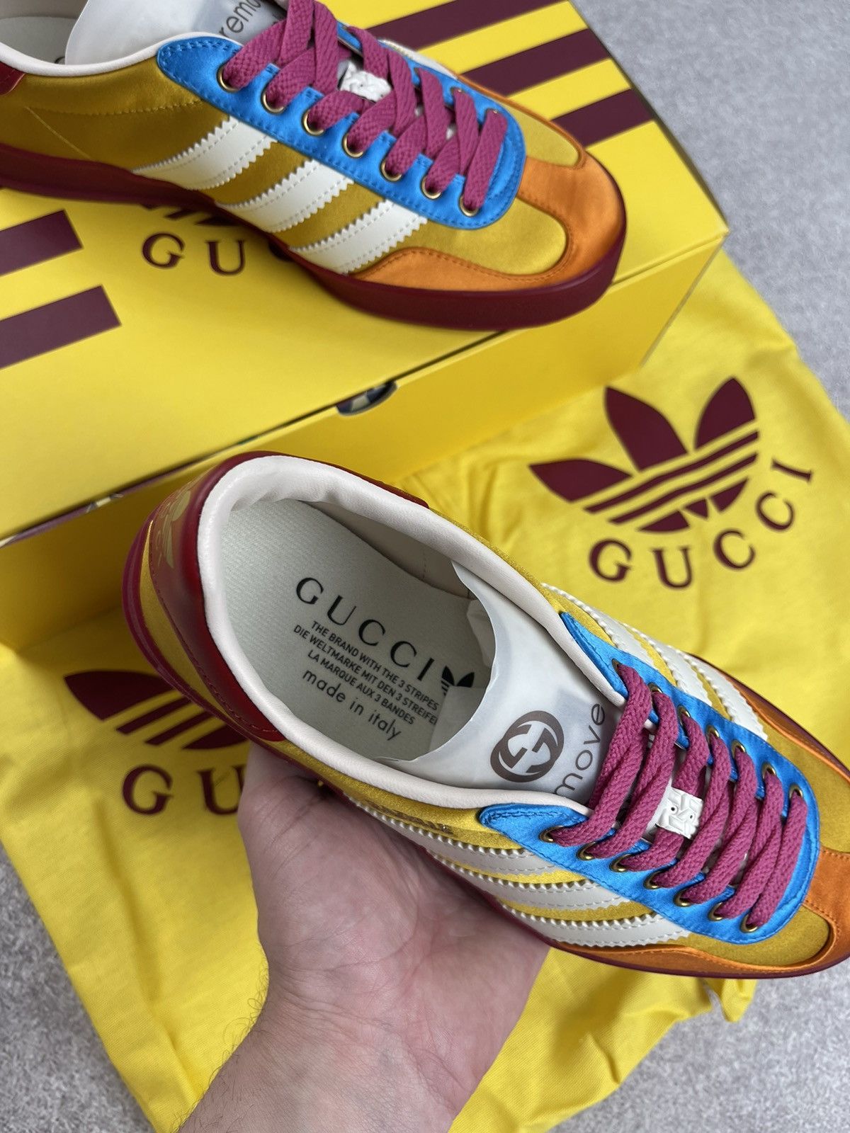Adidas × Gucci Adidas x Gucci Gazelle Yellow/White/Red Sneakers Size 36 2/3 Size US 5.5 / IT 35.5 - 12 Thumbnail