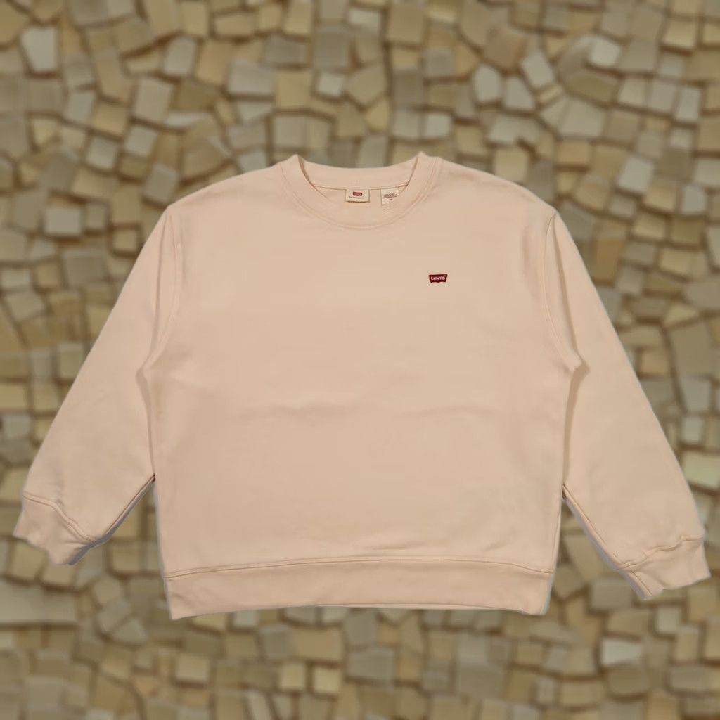 Levi's Levi's Womens Sweatshirt Pink Large Long Sleeve Cotton Pullover Sweater Top 80s Retro Sports Size L / US 10 / IT 46 - 1 Thumbnail