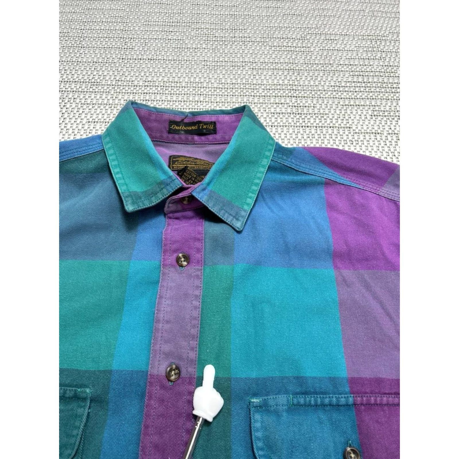 Eddie Bauer VINTAGE Eddie Bauer Shirt Mens M Blue Purple Cotton Button Up Flannel Size US M / EU 48-50 / 2 - 7 Thumbnail
