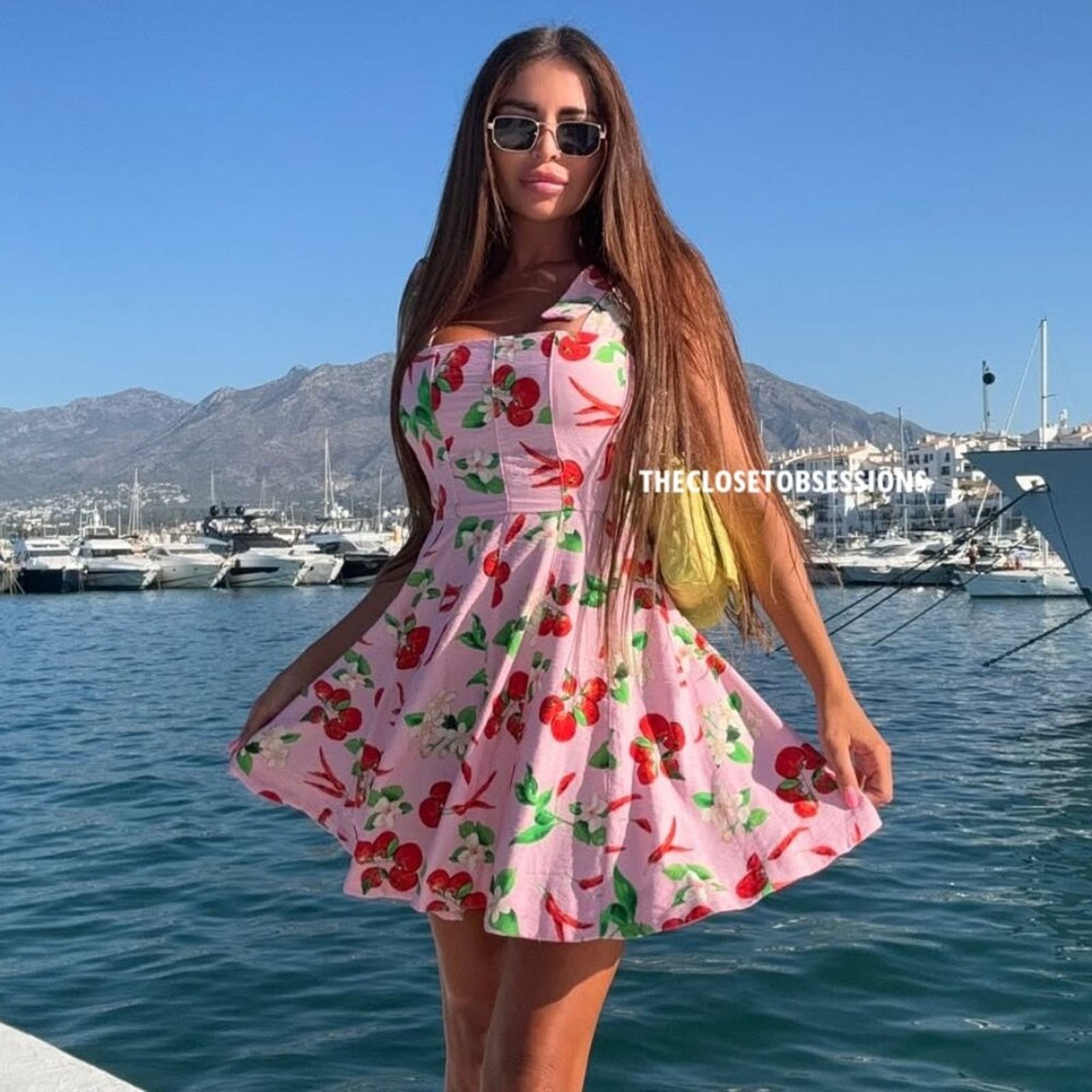 zara a line dress Zara Blue White Floral Plunge V-Neck 3/4 Balloon Sleeve Midi Maxi A-line  Dress M main image 1