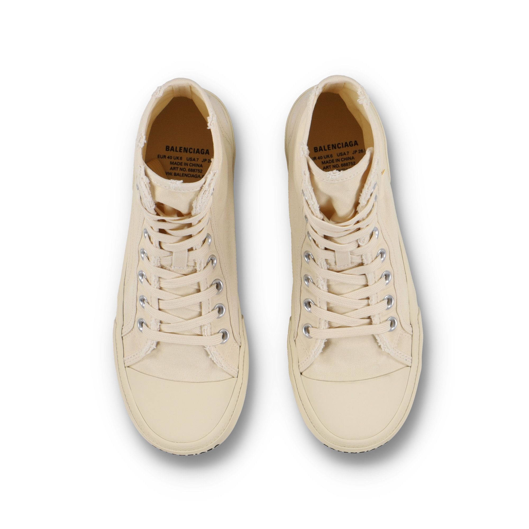 Balenciaga White Paris Distressed Logo Hi-Top Trainers Size US 10 / EU 43 - 5 Thumbnail