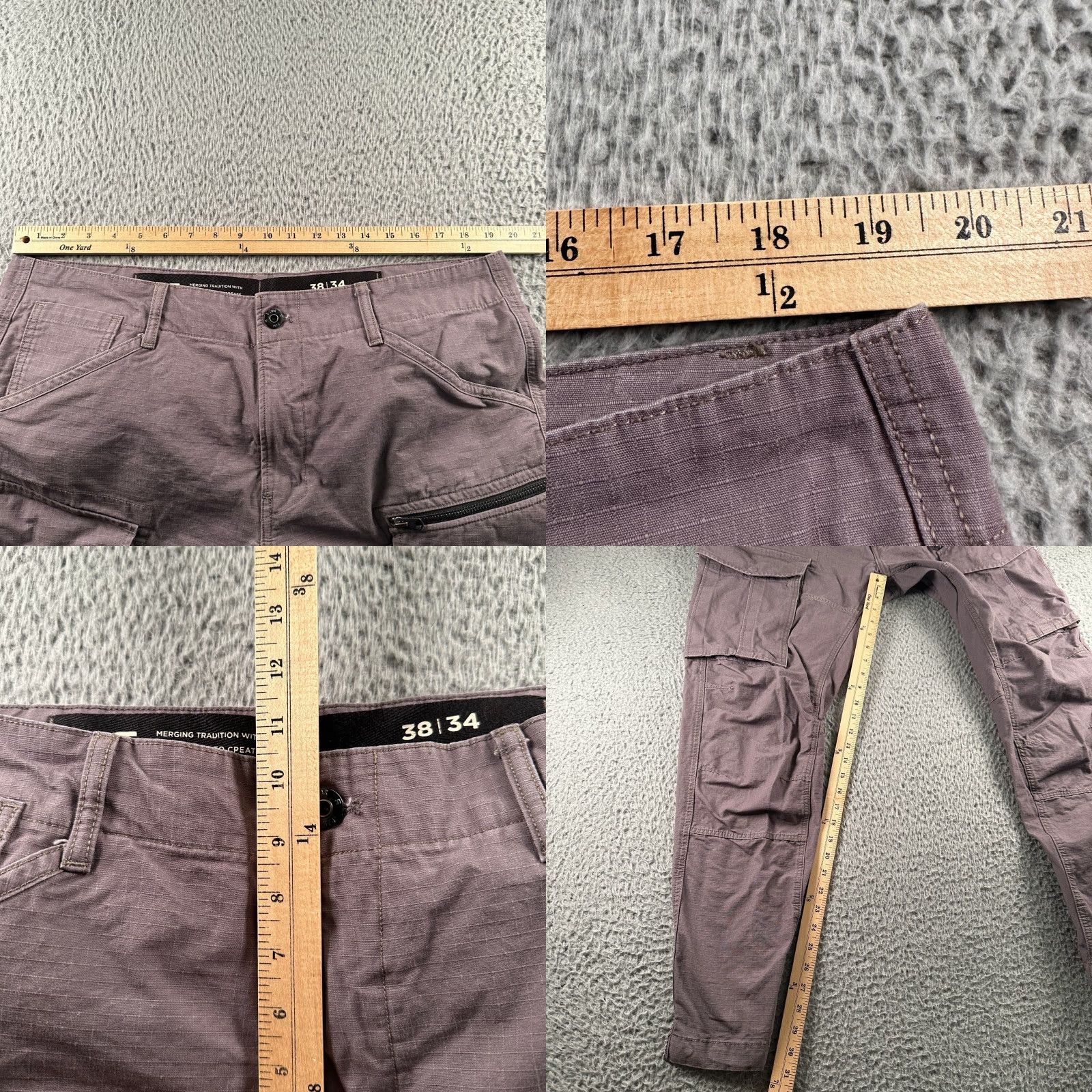 Vintage G Star Raw Cargo Pants Mens 38 34 Rovic Zip 3D Tapered Gray Utility Pockets Size US 38 / EU 54 - 8 Thumbnail
