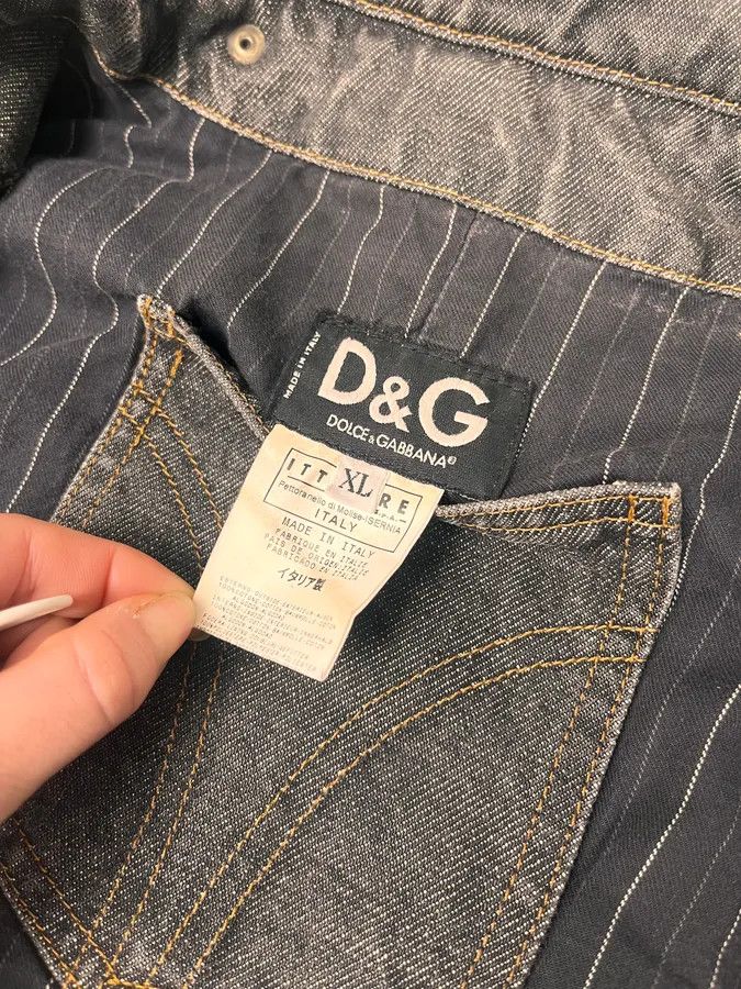 Dolce & Gabbana AW2003 Dolce & Gabbana Grey Raw Denim Jacket Size US L / EU 52-54 / 3 - 12 Thumbnail