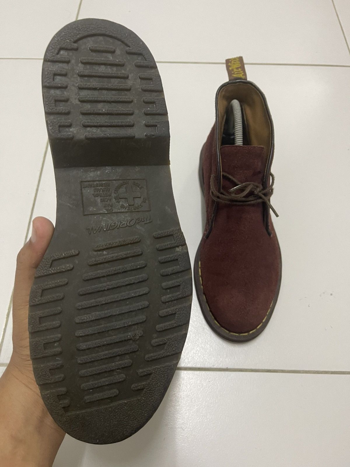 Dr. Martens Rare DR MARTENS Sawyer Suede Red Wine Desert Boot Size US 8 / EU 41 - 9 Thumbnail