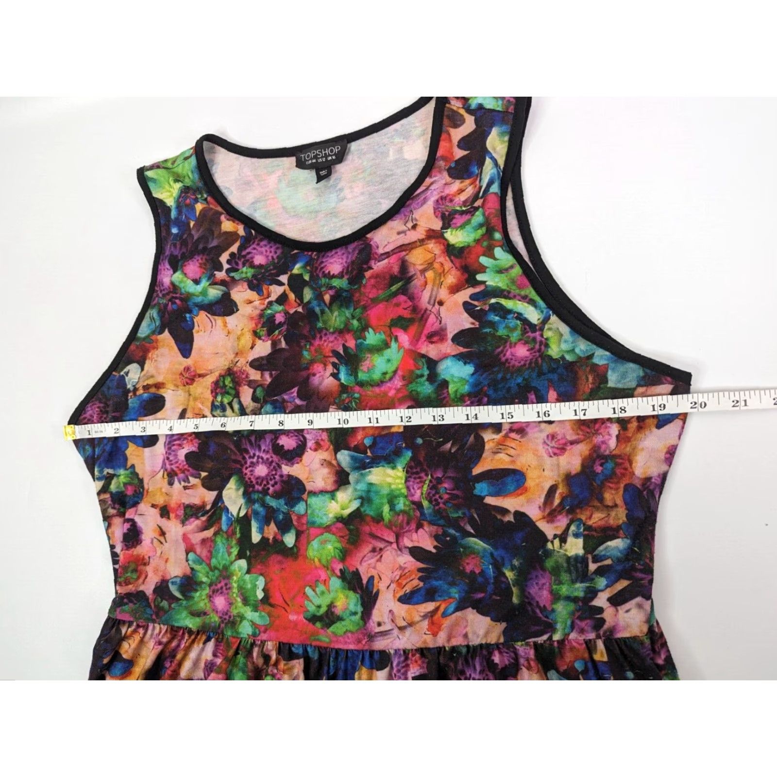 Topshop Top Shop Colorful Floral Sleeveless Mini Dress US 10 UK 14 EUR 42 Multicolor Womens Size L / US 10 / IT 46 - 5 Thumbnail
