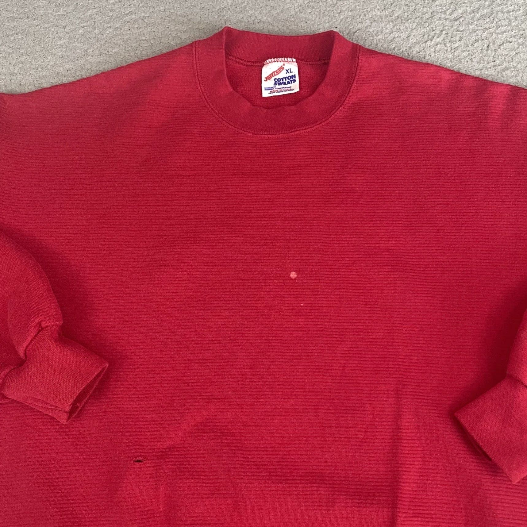 Jerzees VINTAGE Jerzees Sweatshirt Men XL Red 90s Pullover Cotton Sweatshirt Jerzees Mens XL Red 90s Vintage Sweatshirt Size US XL / EU 56 / 4 - 2 Thumbnail