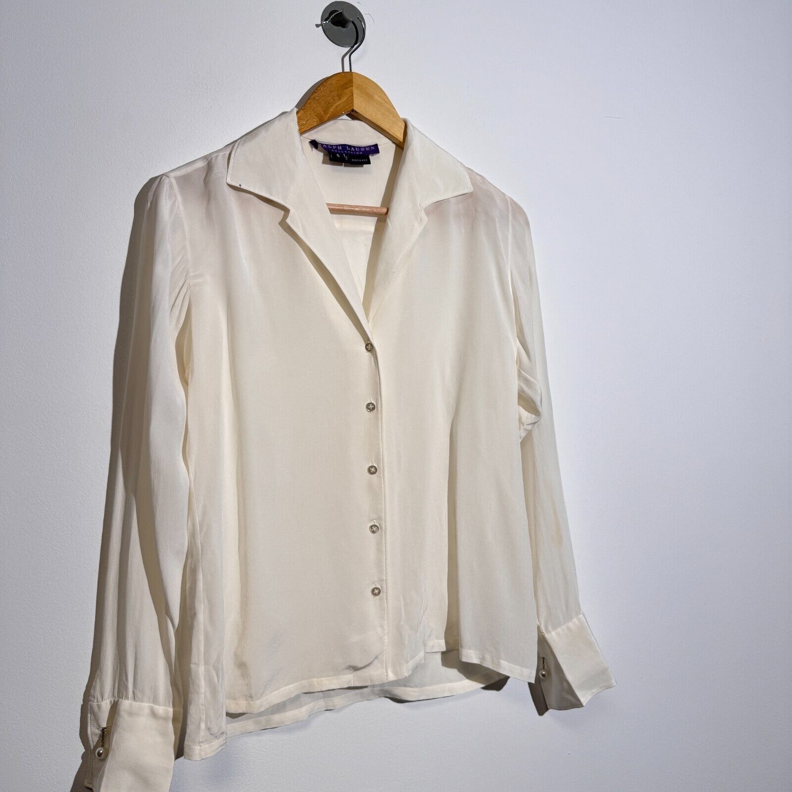 Lauren Ralph Lauren × Vintage Ralph Lauren Purple Label Women's White Silk Shirt Size 6US Size US S / EU 44-46 / 1 - 2 Thumbnail