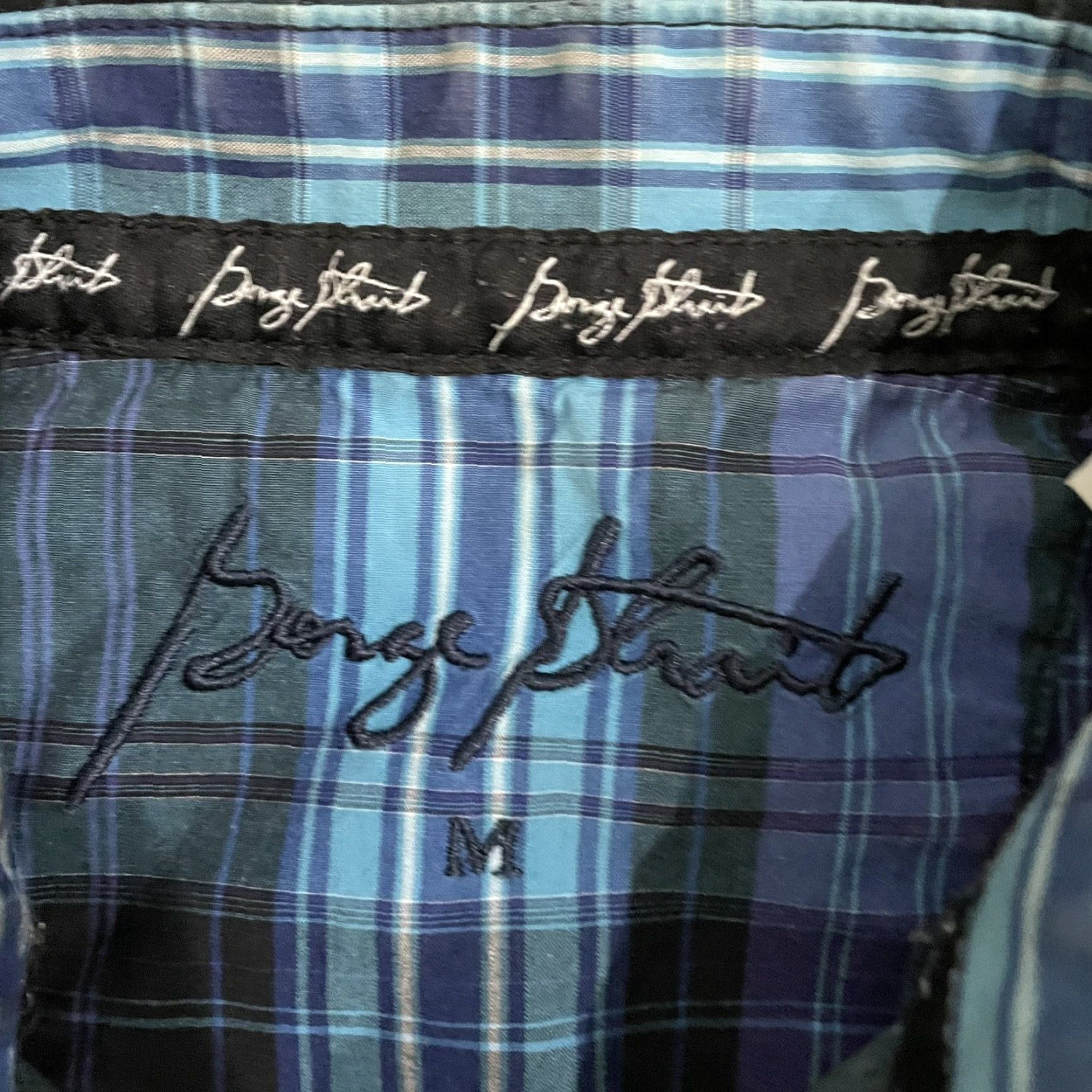 George George Strait Blue Plaid Long Sleeve Snap Button Down Shirt Mens M Size US M / EU 48-50 / 2 - 4 Thumbnail