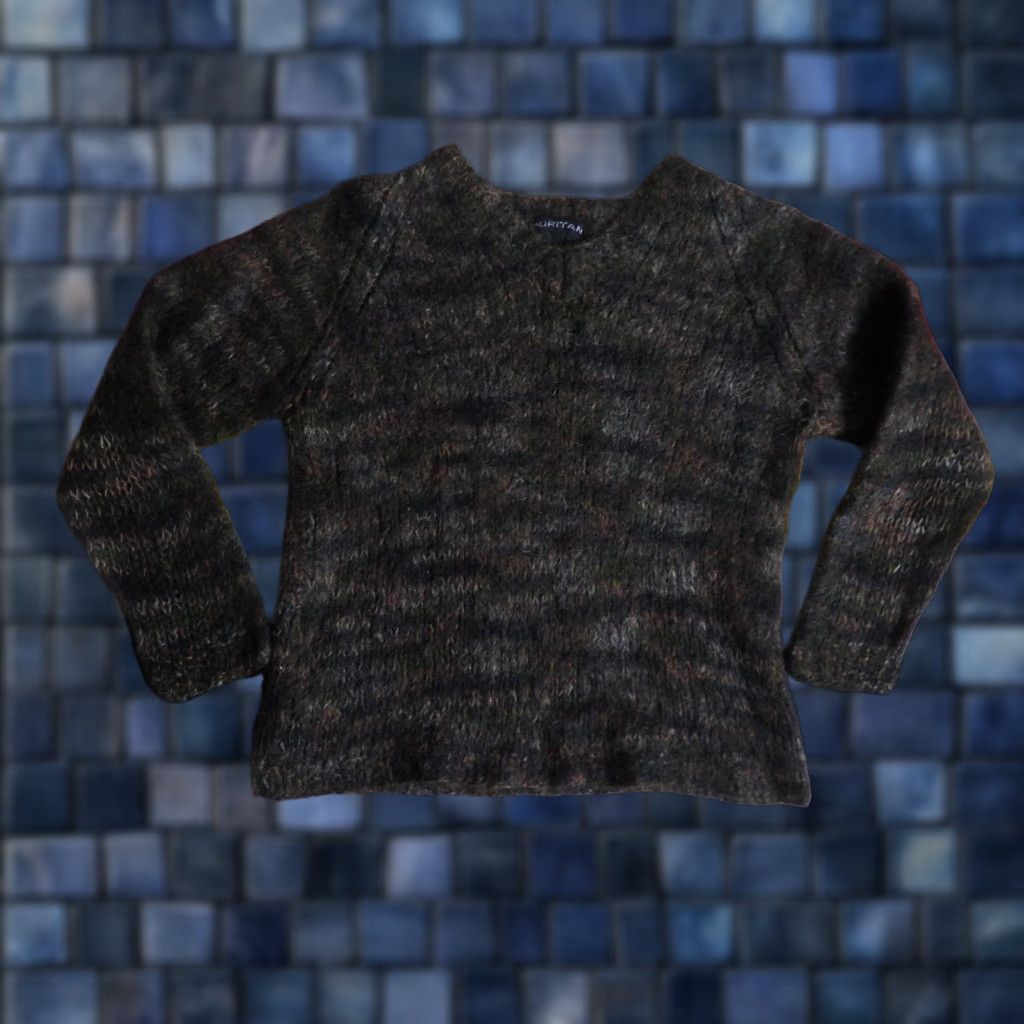 Vintage VTG 50s Puritan Wool Mohair Brown Black Grunge Distress Pullover Sweater Women S Size S / US 4 / IT 40 - 1 Thumbnail