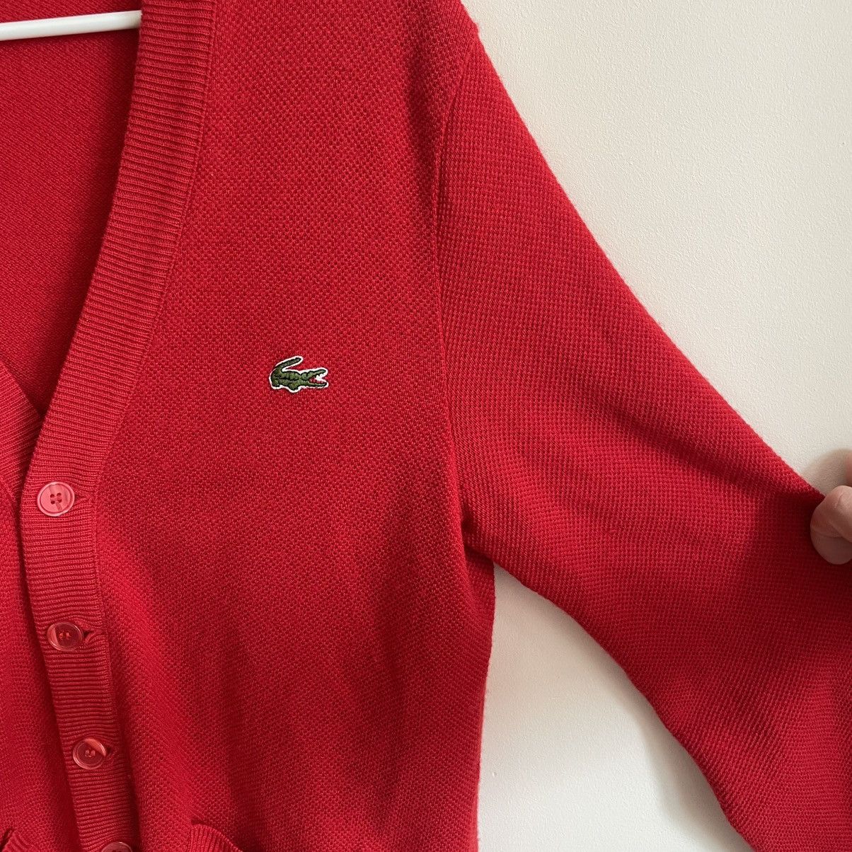 Lacoste × Vintage Lacoste 80s Red Logo Cardigan Sweater Knit Size US M / EU 48-50 / 2 - 6 Thumbnail