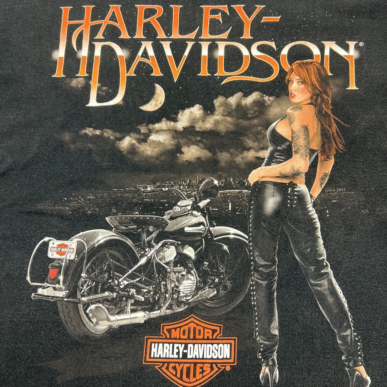 Harley Davidson Harley Davidson T-shirt Two-Sided Sexy Pinup Girl