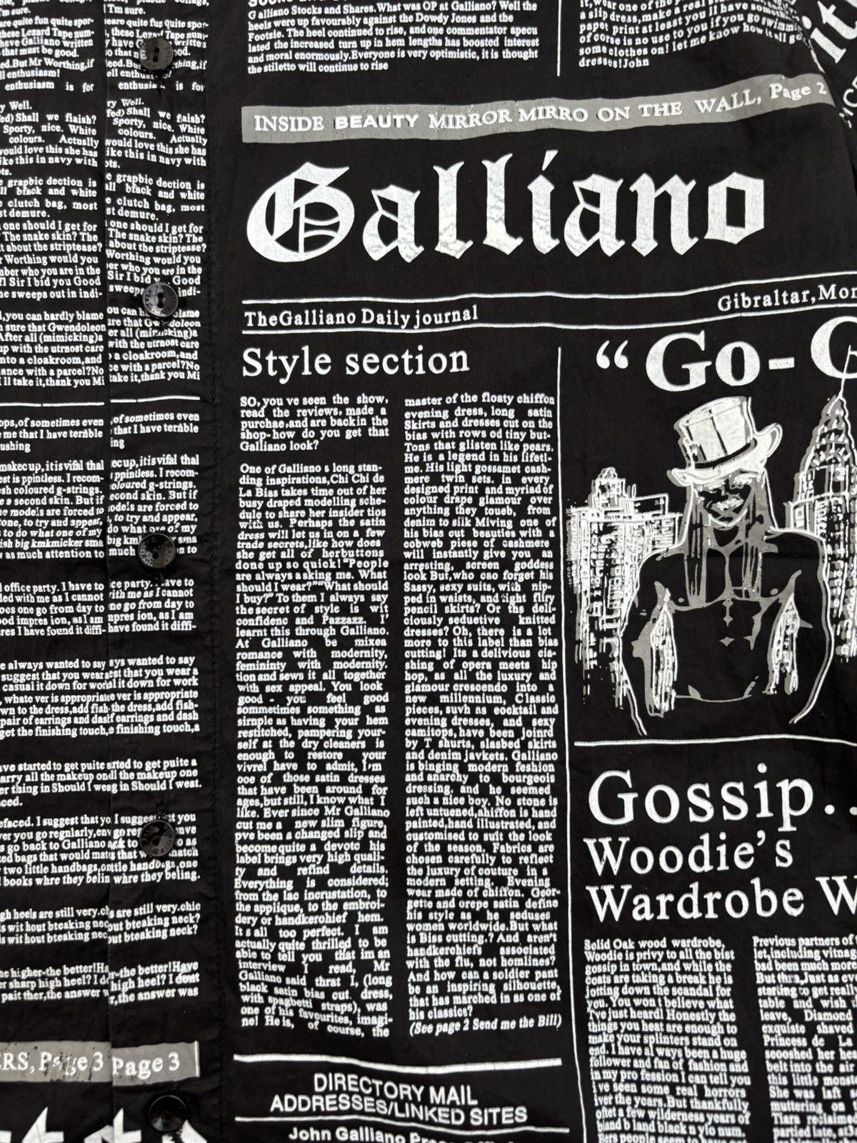 John Galliano Gazette Print Shirt Size US L / EU 52-54 / 3 - 3 Thumbnail