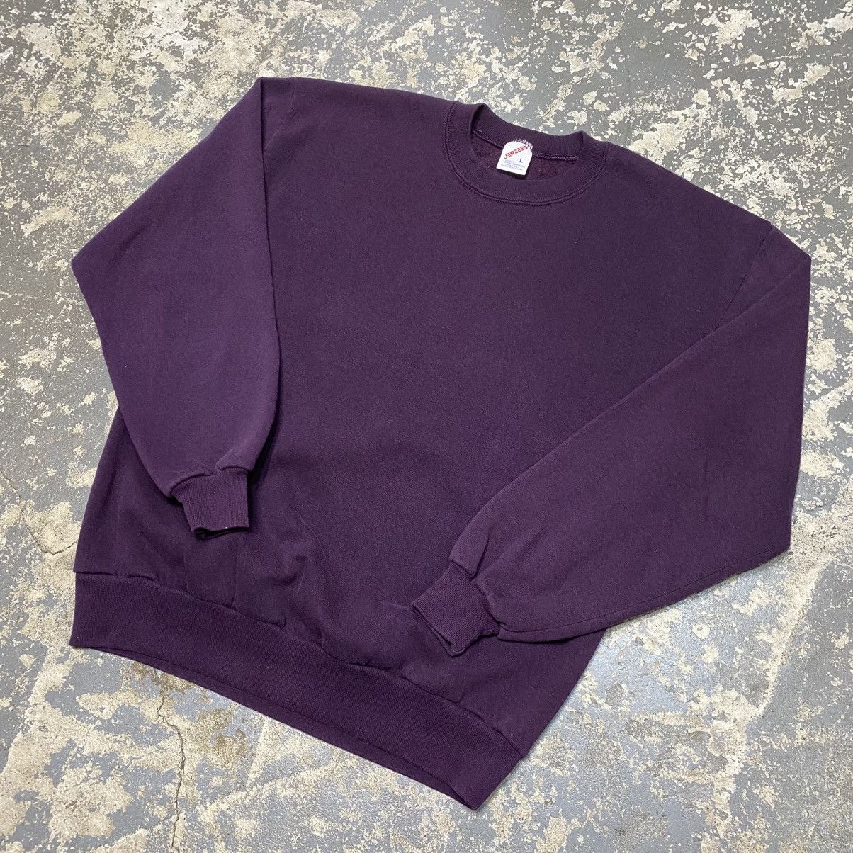Russell Athletic × Vintage Vintage Jerzees By Russell Athletic Blank Purple Crewneck Size US L / EU 52-54 / 3 - 2 Thumbnail