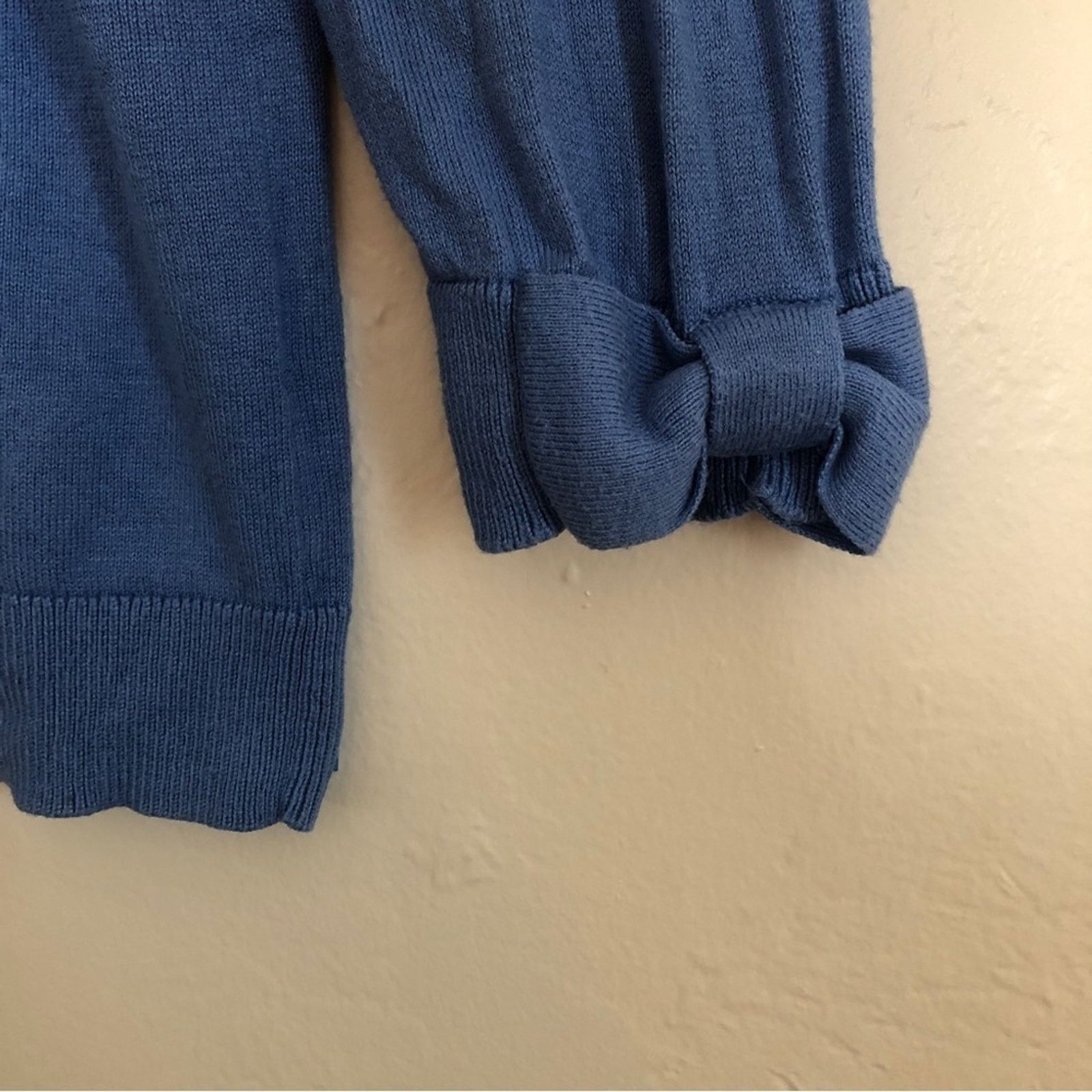 Other Elle Fall Soft Knit Blue Button Front Cardigan Sweater Size M / US 6-8 / IT 42-44 - 5 Thumbnail
