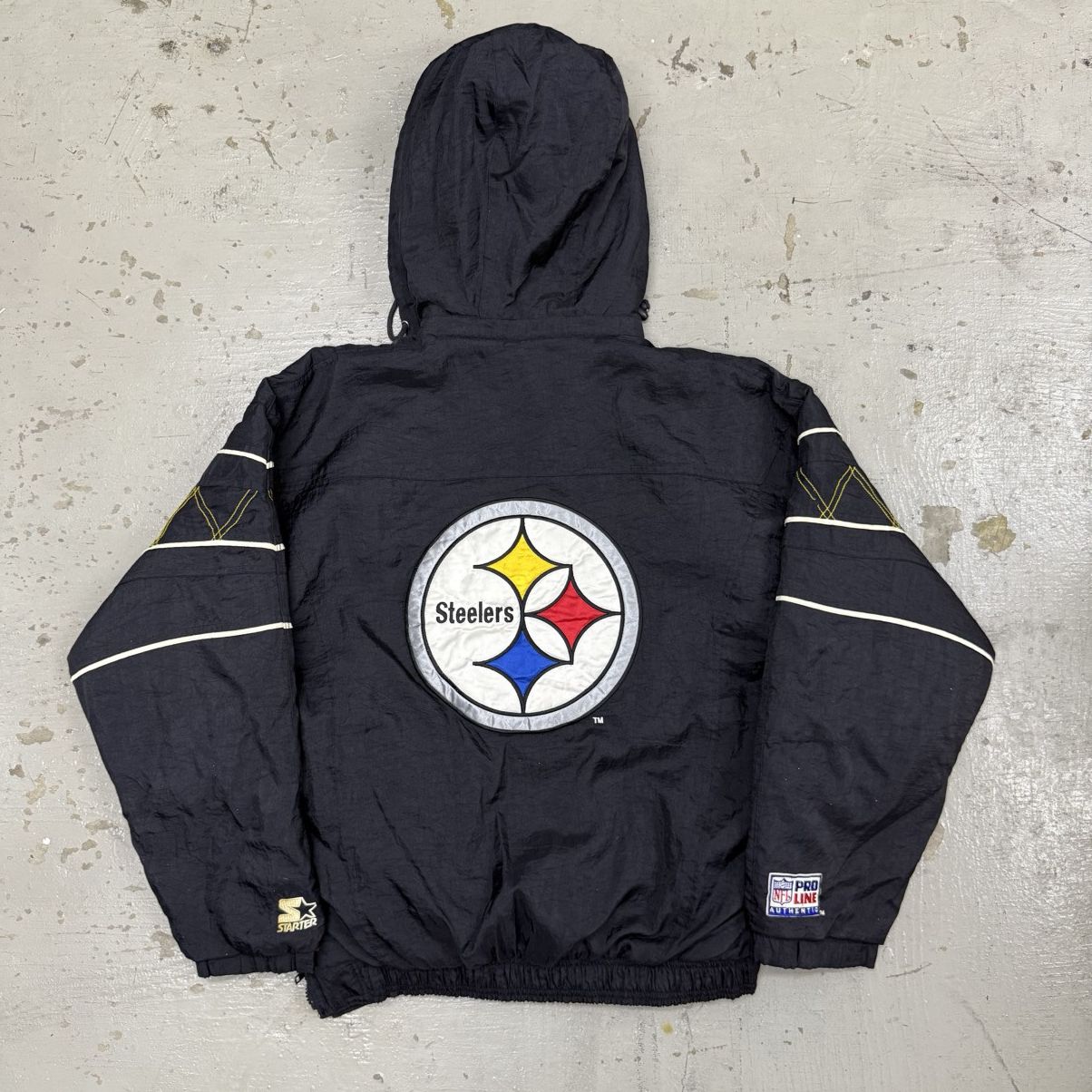 NFL VTG 90s Starter NFL Pittsburgh Steelers Logo Pullover Jacket Size US L / EU 52-54 / 3 - 2 Thumbnail