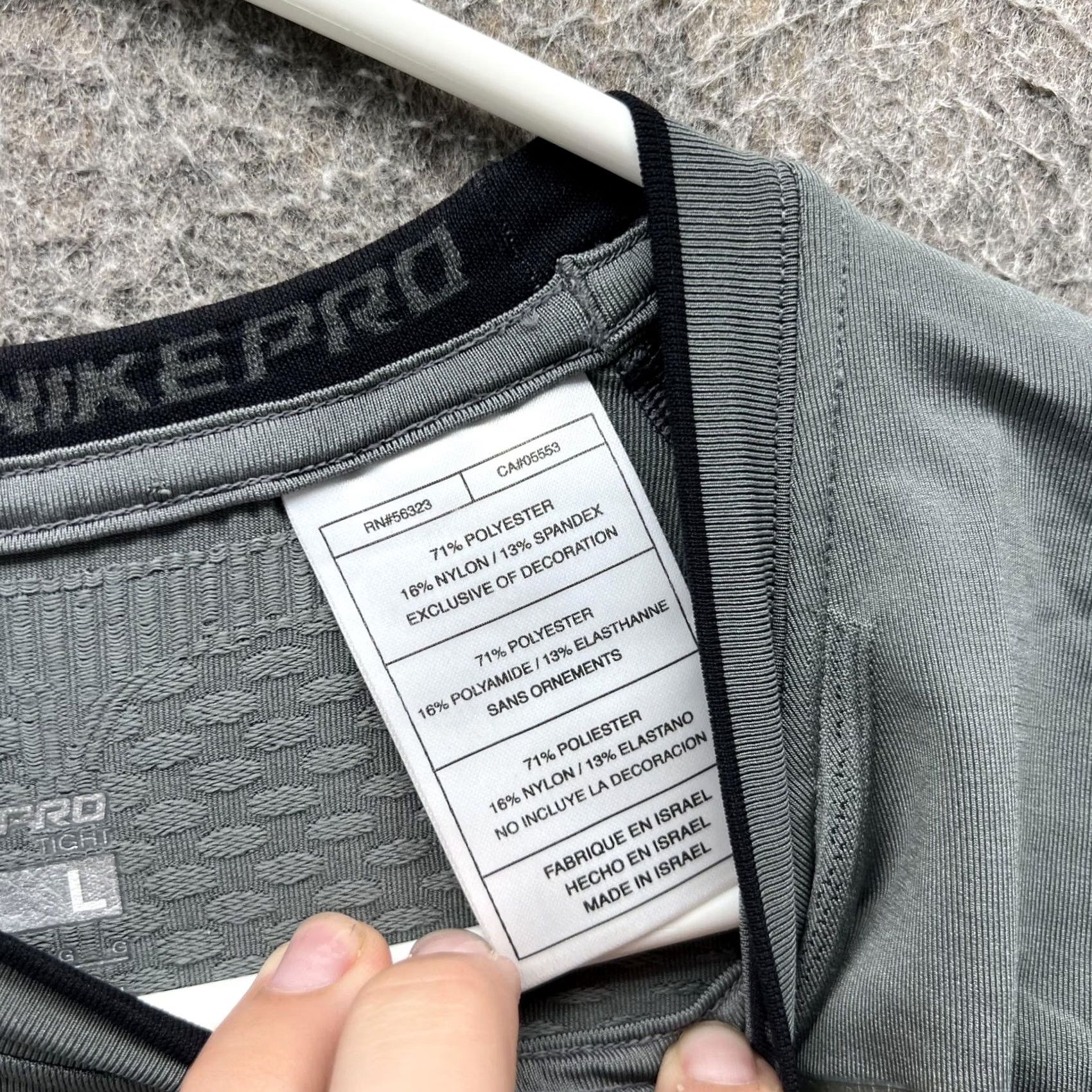 Nike Nike Pro Shirt Womens L Gray Long Sleeve Athletic Top Size L / US 10 / IT 46 - 4 Thumbnail