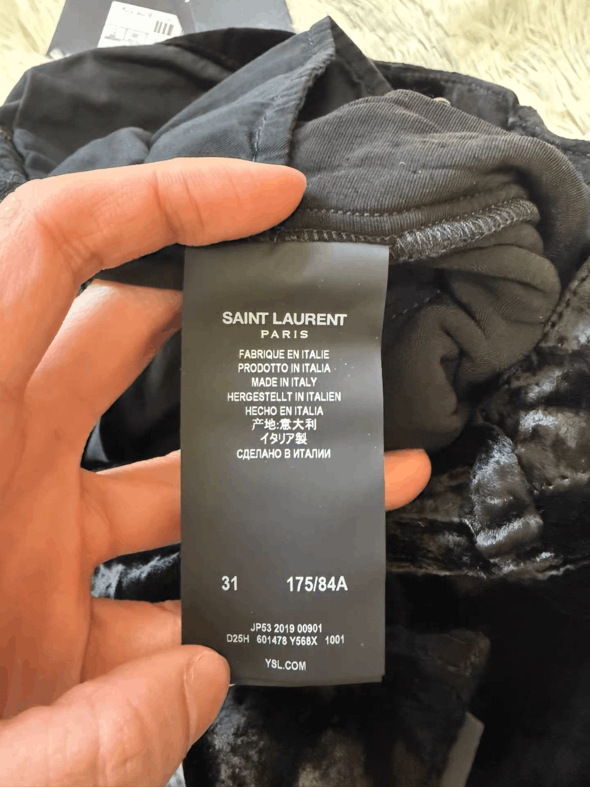 Saint Laurent Paris Saint Laurent Paris Sz 31 Saint Laurent Paris 19AW Velvet Size US 31 - 6 Thumbnail