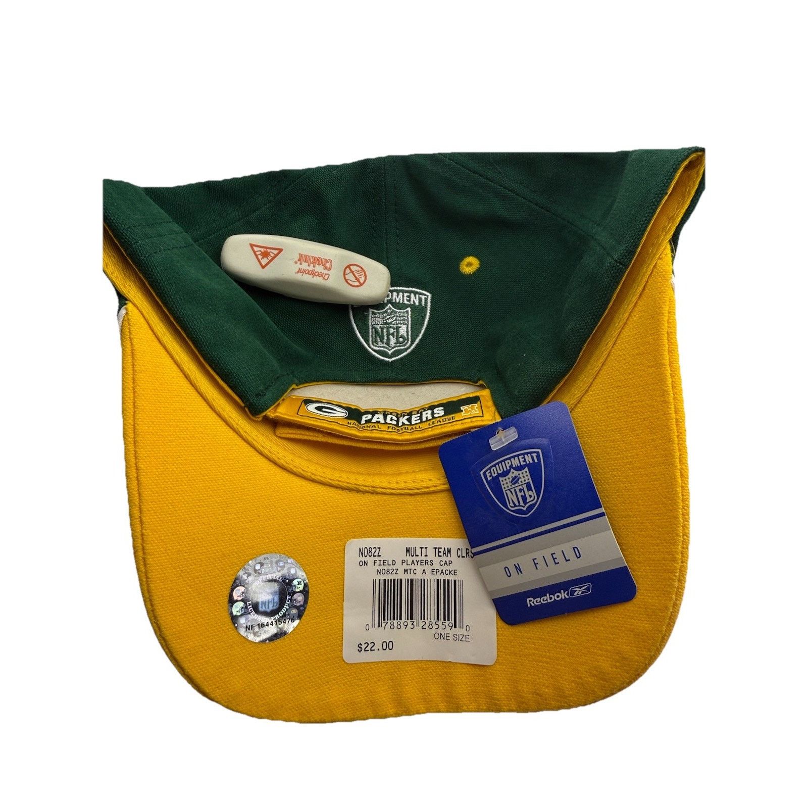 Reebok HOF Leroy Butler Autographed Green Bay Packers On Field Hat Size ONE SIZE - 4 Thumbnail
