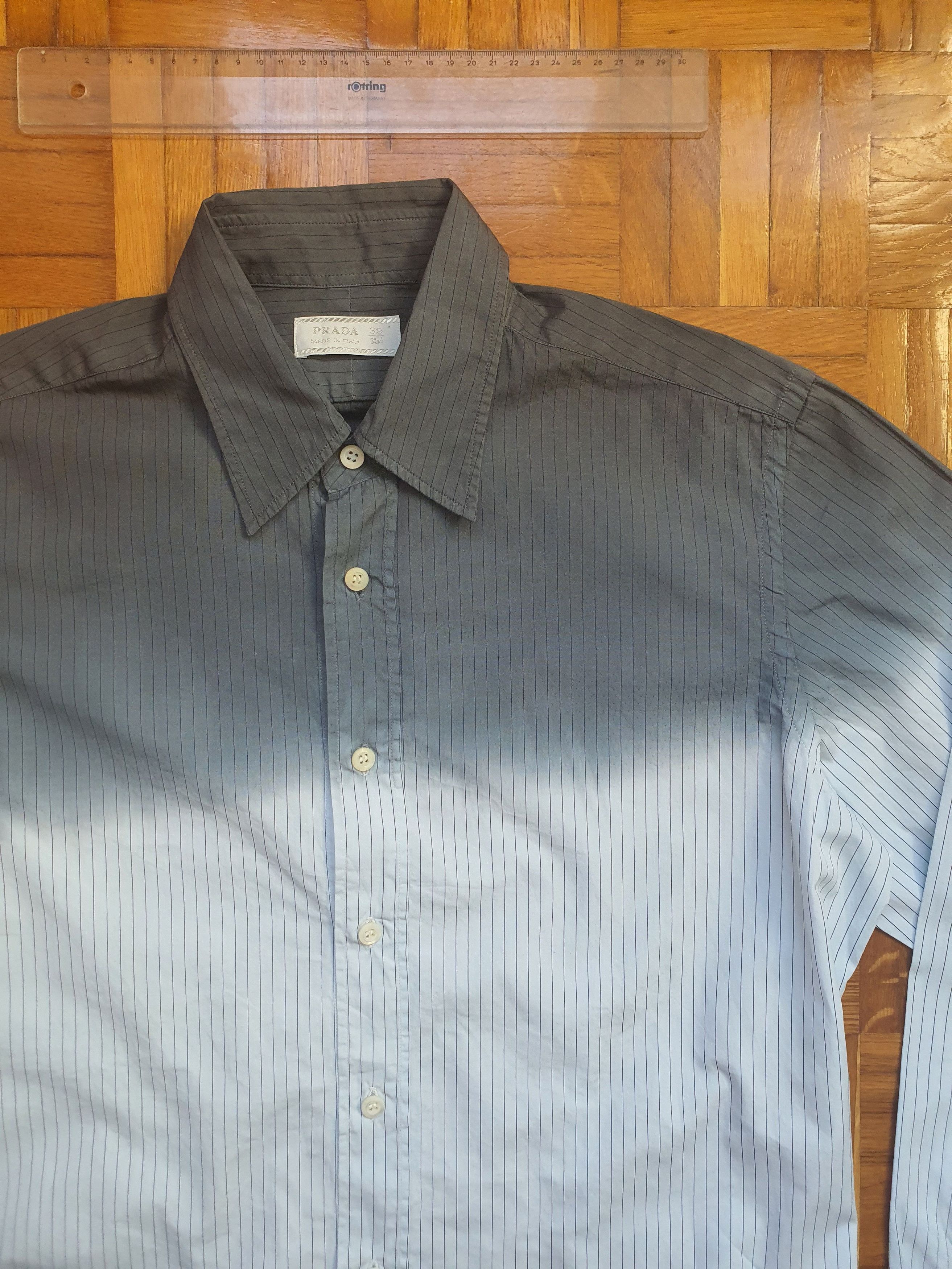 Prada Archival (2004) Dip-Dye Ombré Pinstripe Shirt - Sz 39, 15.5 Size US M / EU 48-50 / 2 - 3 Thumbnail