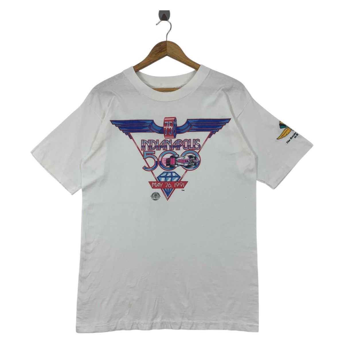 Vintage Vintage 90s INDIANAPOLIS SPEEDWAY 75th Anniversary tee Size US L / EU 52-54 / 3 - 1 Thumbnail