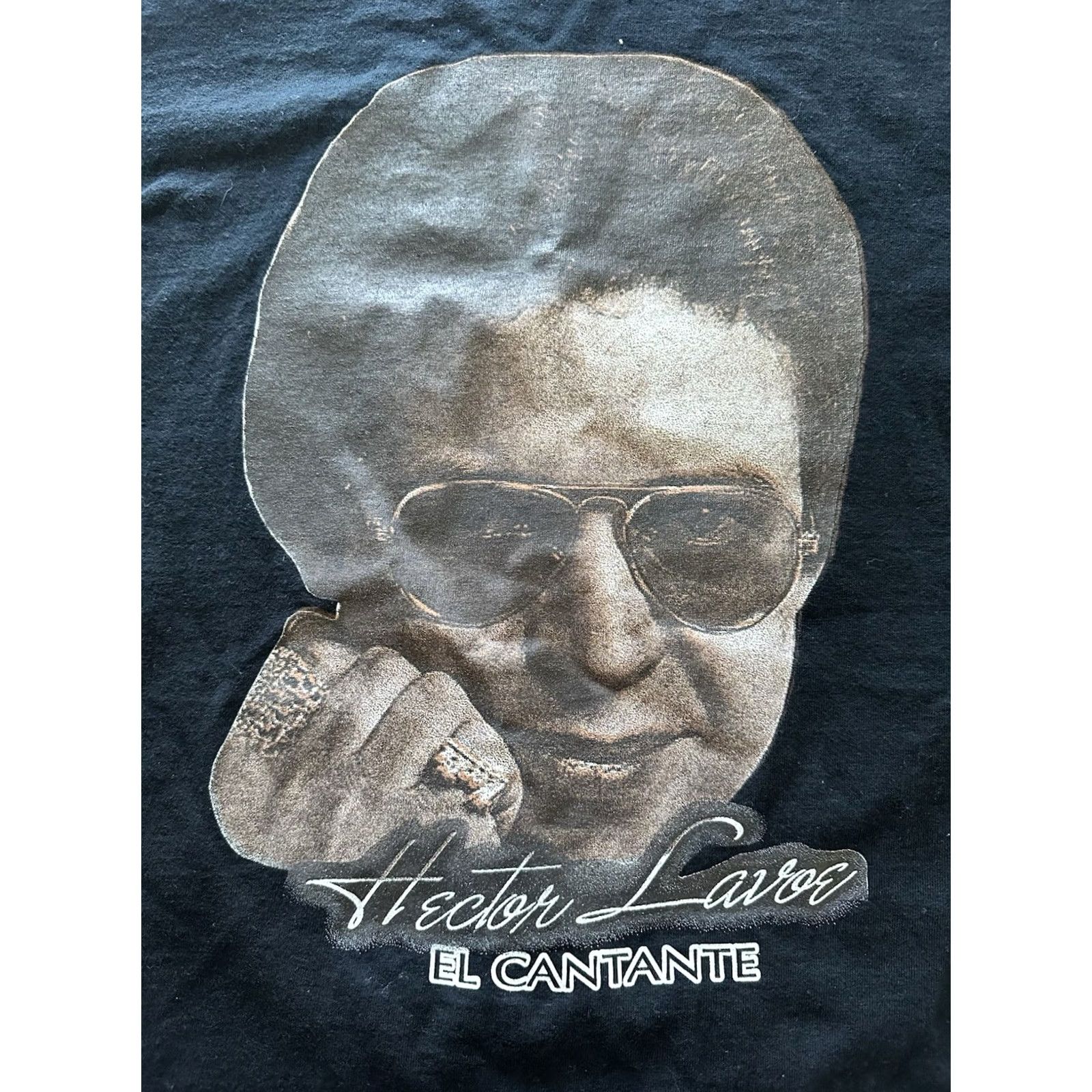 Gildan VINTAGE Hector Lavoe Shirt Mens L Black Puerto Rico Salsa Singer El Cantante Gildan Logo T-Shirt Short Sleeve Crew Neck Knit Cotton Size US L / EU 52-54 / 3 - 2 Thumbnail