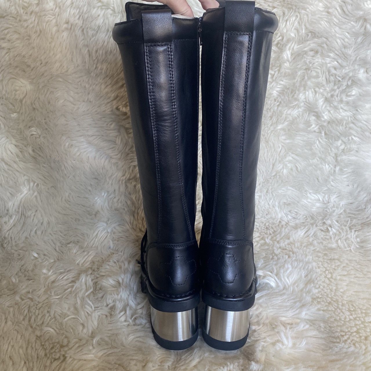 Jeffrey Campbell Jeffery Campbell Galactix Platform Black Silver Leather Boot Size US 8 / IT 38 - 7 Thumbnail