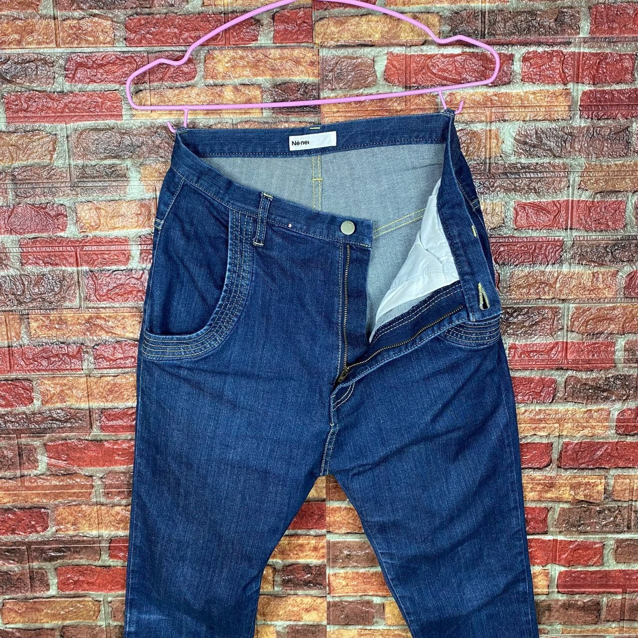 Issey Miyake × Ne-Net NET NET BY ISSEY MIYAKE DENIM MUSHROOM LOGO HIGHRISE SLIMFIT Size US 29 - 4 Thumbnail