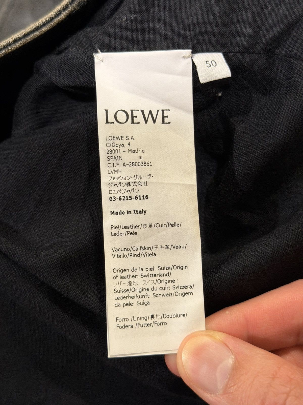Loewe Loewe SS24 Black Aged Calfskin Leather Anagram Logo Jacket Size US L / EU 52-54 / 3 - 16 Thumbnail