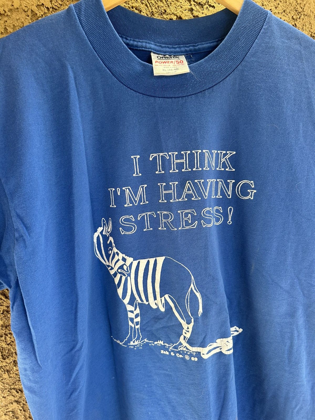 Arts & Science × Vintage Vintage 1989 Oneita Zebra Tee Size US XL / EU 56 / 4 - 2 Thumbnail