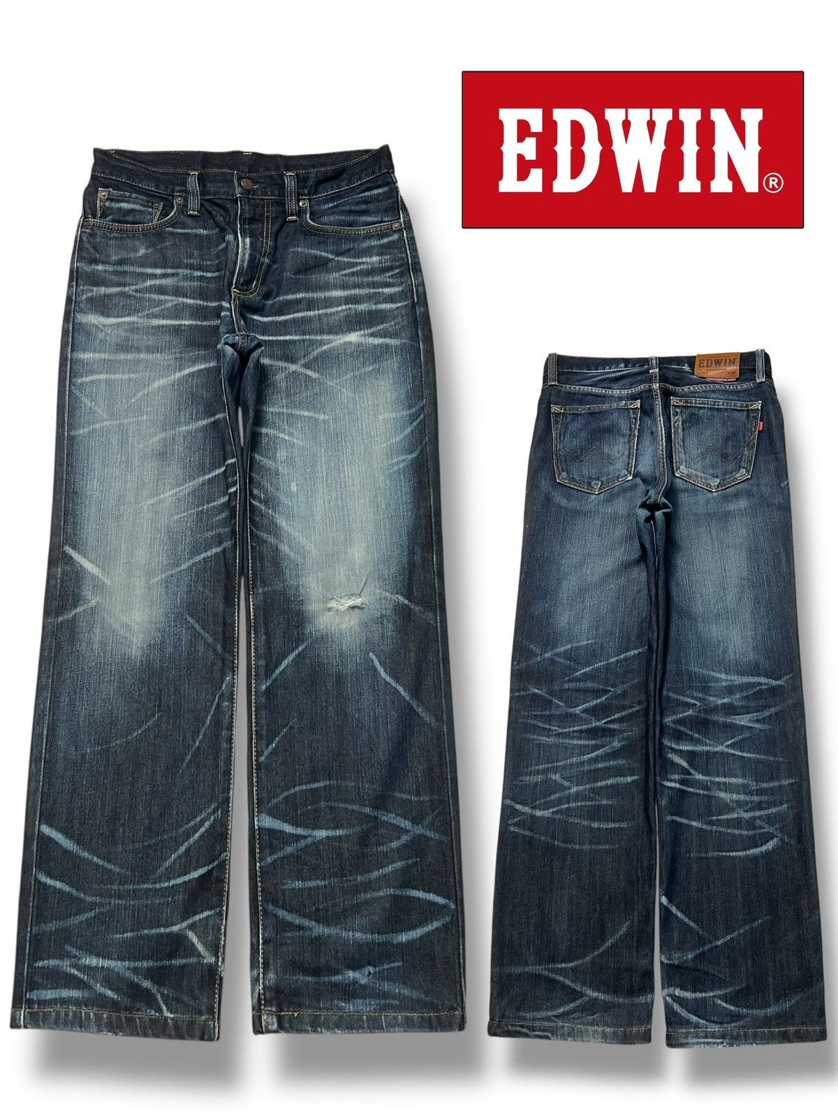 Edwin Vintage Edwin 403 Japan - Faded Whisker Wash Jeans Size US 32 / EU 48 - 1 Thumbnail