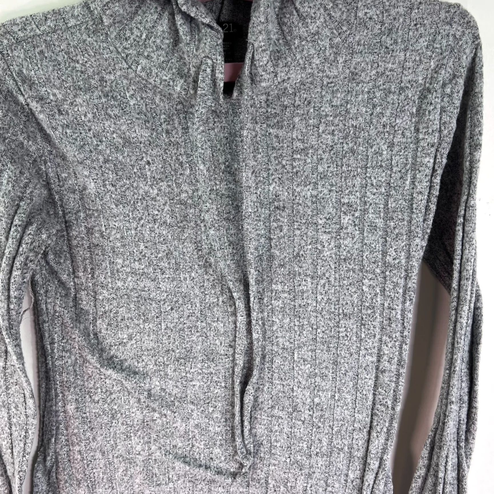 Vintage rue 21 Ribed Knit Long Hooded Sweater Womens Size M Gray Size M / US 6-8 / IT 42-44 - 3 Thumbnail