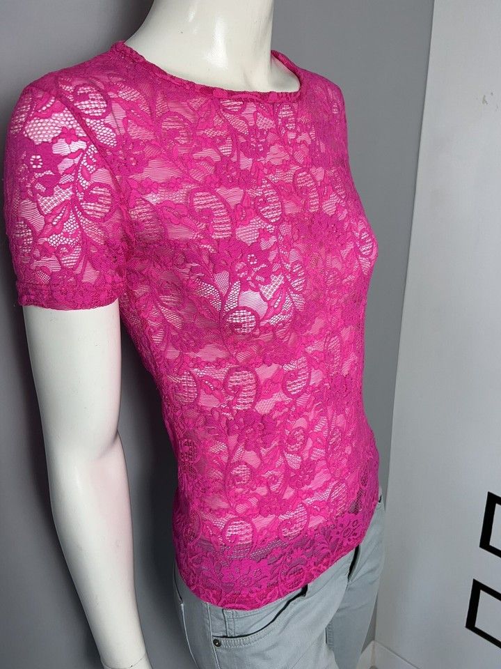 Kenzo KENZO T-shirt Lace Polyamide Pink Size S/M Made In Italy Size M / US 6-8 / IT 42-44 - 3 Thumbnail